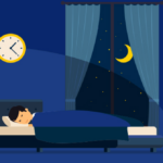 An Animated Picture of a Man Sleeping in Bed