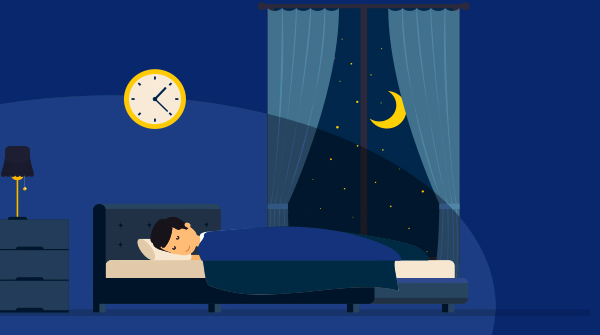 An Animated Picture of a Man Sleeping in Bed